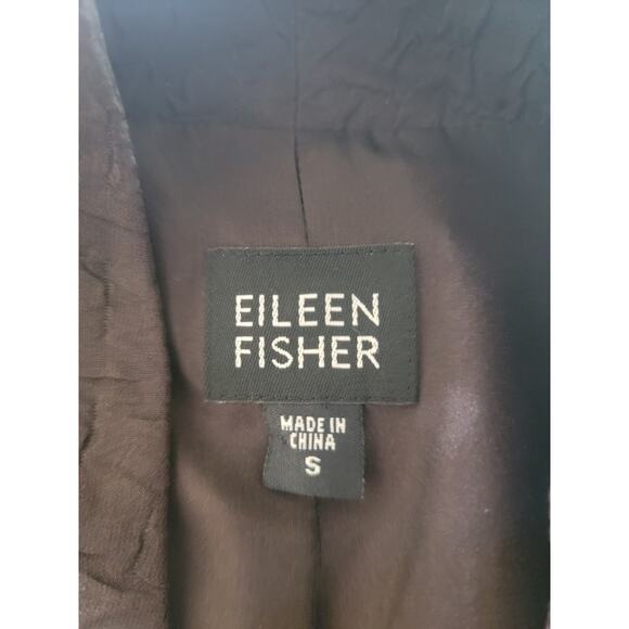 Eileen Fisher Open Front Blazer Womens S Silk Linen Blend Oversized Brown - Picture 9 of 10